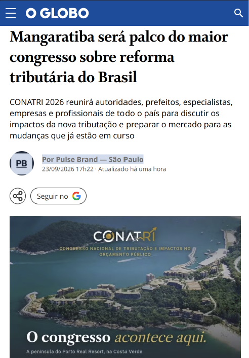 Miniatura da matéria sobre o CONATRI em O Globo